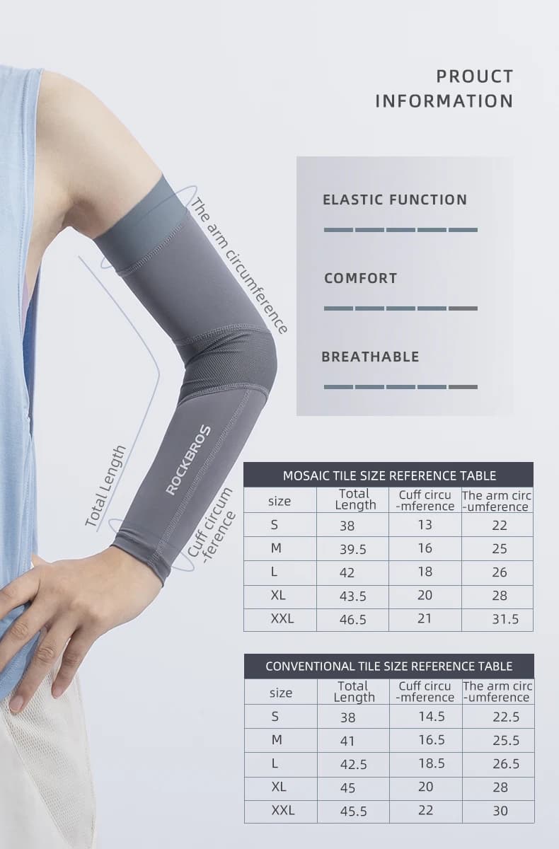 ROCKBROS Ice Fabric Running Camping Sleeves Breathable Sleeve Quick Dry Arm Protect UV400 Arm Cover Summer Sports Safety Gear - 6