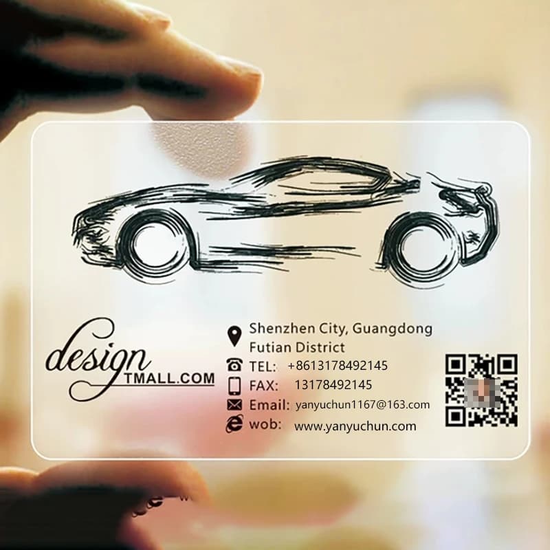 200PCS 500PCS Custom Transparent Pvc Card Plastic Identity Waterproof For Business Visit Round Corners One Side Add White Ink - 3