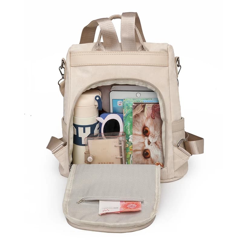 High Quality Pu Leather Backpack Women Ladies Shoulder Bag Designer Fashion Daypack Large Capacity School Bag for Girls - 5