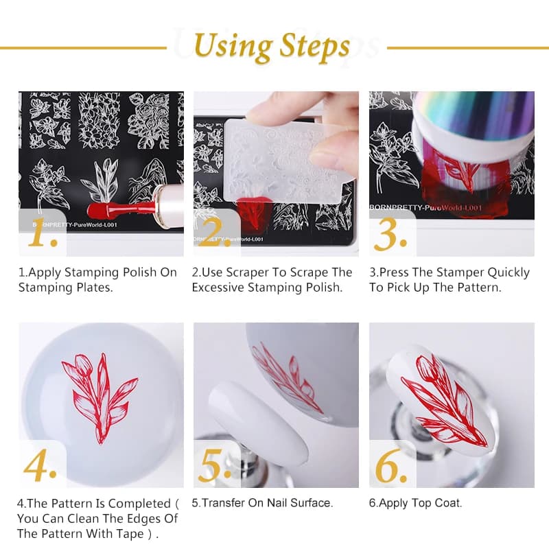 BORN PRETTY 10ml 25 Colors Nail Stamping Polish Nail Art Varnish with Peel Off Nail Latex Black White Colorful Stamp Polish - 6