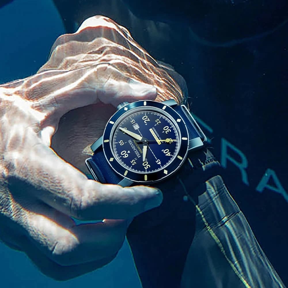 ساعة LIGE رجالي بتصميم ياقوت جديد، علامة FeelNever الفاخرة، ساعة 8215 احترافية 50 بار، ساعات ميكانيكية أوتوماتيكية رياضية خارجية للرجال - 5