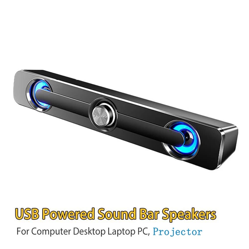 Salange PC Sound Bar Bluetooth USB Wired Speakers Bar Stereo Speaker for Projector PC Laptop Phone Computer 3.5mm Aux Speaker - 6