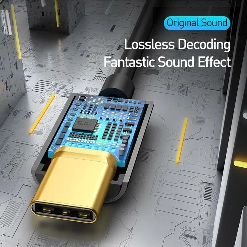 محول Baseus من Type C إلى مقبس سماعة أذن 3.5 مم AUX، كابل USB C، متوافق مع Huawei P40 وP30 Pro وXiaomi 10 و9، محول صوتي لسماعات الرأس Type C - 4