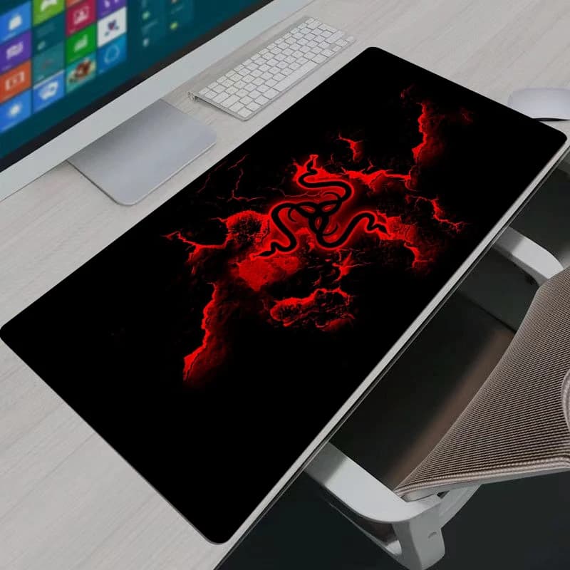 لوحة ماوس كبيرة للألعاب Razer LOGO حصيرة مكتب كمبيوتر حديثة سجادة لاب توب XXL هدايا مكتبية لوحة ماوس الألعاب - 2