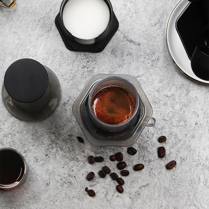 صانعة قهوة إسبريسو محمولة، أدوات بارستا، إبريق قهوة، ماكينة قهوة بالتنقيط، فلاتر ورقية 64 مم، 350 قطعة - 5