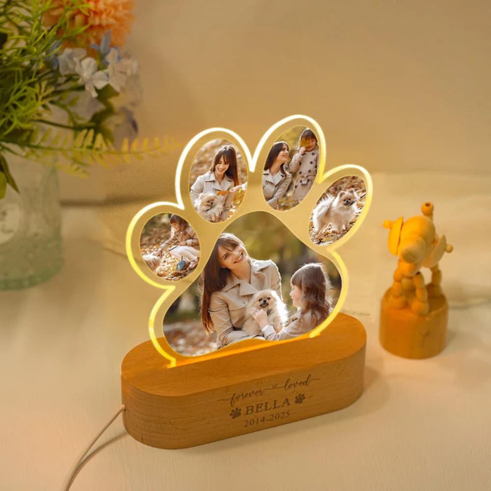 Custom Dog Cat Photo Memorial Night Light Light Up Pet Memorial Plaque Personalized Pet Keepsake Sign Sympathy Gift for Pet - 3