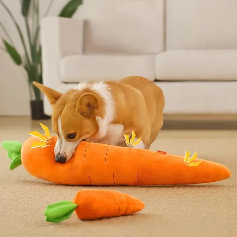 Dog Toy Pet Carrot Plush Toy Vegetable Chew Toy for Small Medium Large Dogs Universal Pet Sound Playing Toy Pet  Accessories - 2