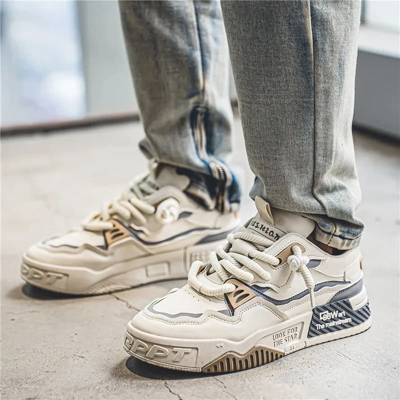 أحذية سنيكرز رجالية، أحذية رياضية خفيفة الوزن ومتنفسية، موضة الشارع، متينة للمشي، مناسبة للمراهقين - 5