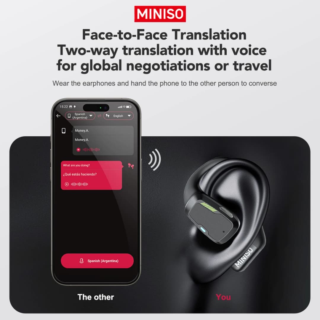 Translator Earphone  MINISO M98 AI Wireless Headphones Office Chat Headset ASMR Headset DIY APP AI Wireless Headphones with Mi - 4