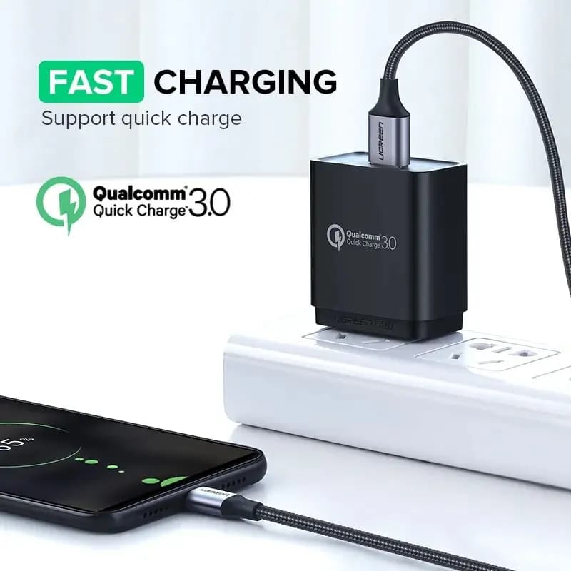 كابل شحن سريع UGREEN 3A مناسب لجهاز iPad Samsung Xiaomi Poco كابل بيانات شاحن USB-C المغناطيسي كابل الهاتف المحمول - 3