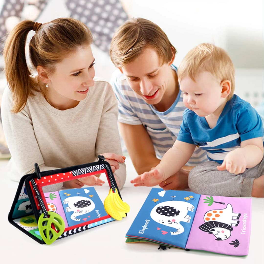Black and White Baby Floor Mirror Tummy Time Sensory Toys 6-24 Months Baby Toys Montessori Toys Crawling Development Baby Toys - 2
