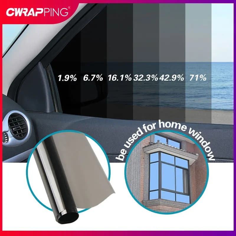 Car Window Foils 71% Transmittance Solar UV Protector Foils Car Side Window Tint Film Car Home Window Glass Sun Shade Film - 3