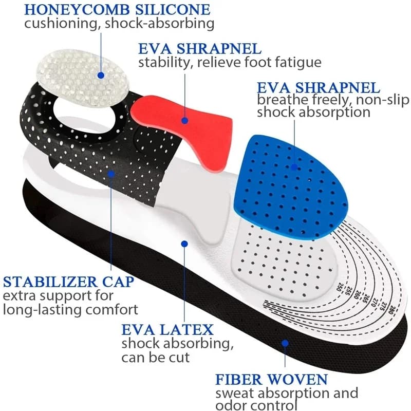 Shock-absorbing sports insole men and women arch support Orthopedic insoles Breathable comfortable running Shoe Pads 2Pcs/4Pcs - 2