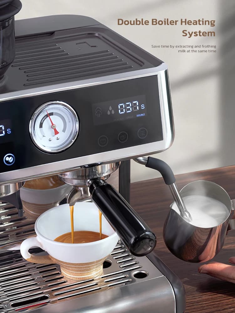HiBREW Dual Boiler System Barista Pro 20Bar Bean to Espresso Cafetera Coffee Machine with Full Kit for Cafe Hotel Restaurant H7A - 2