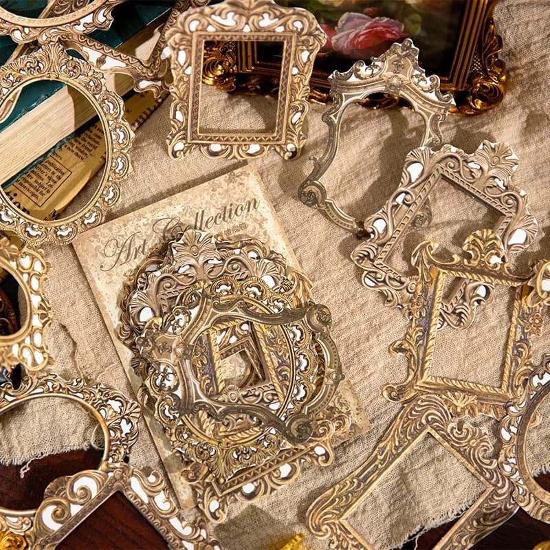 جورنام، 30 ملصق ورقي بإطار انقطاع عتيق، لصنع المجلات والسكرابوكينغ، لوازم قرطاسية إبداعية - 6