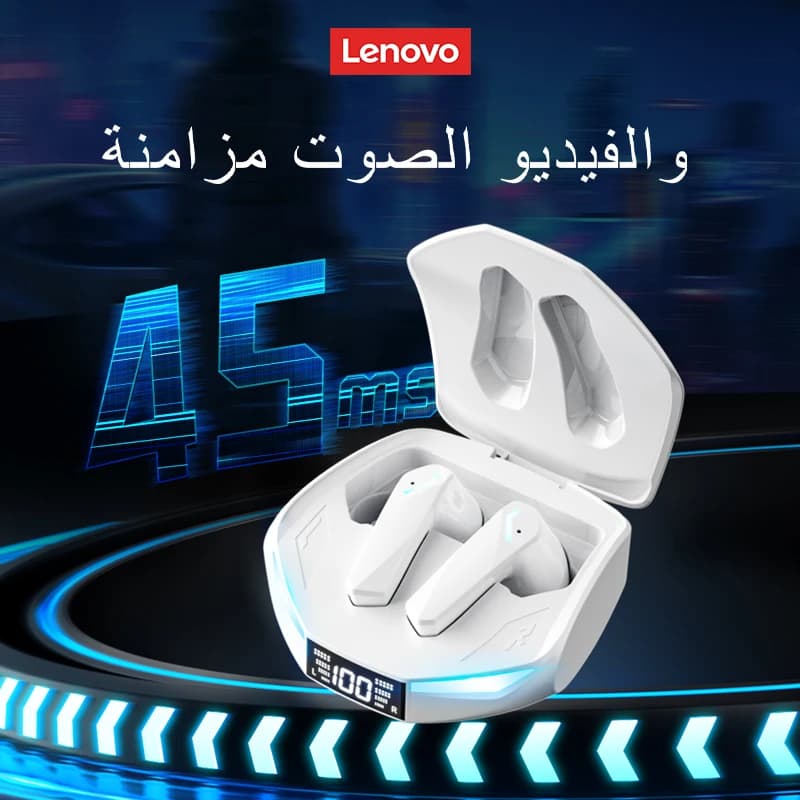 سماعات أذن لينوفو XT53 جديدة لاسلكية بلوتوث 5.4، شاشة LED رقمية، مقاومة للماء، سماعات ألعاب ذات تأخير منخفض - 4