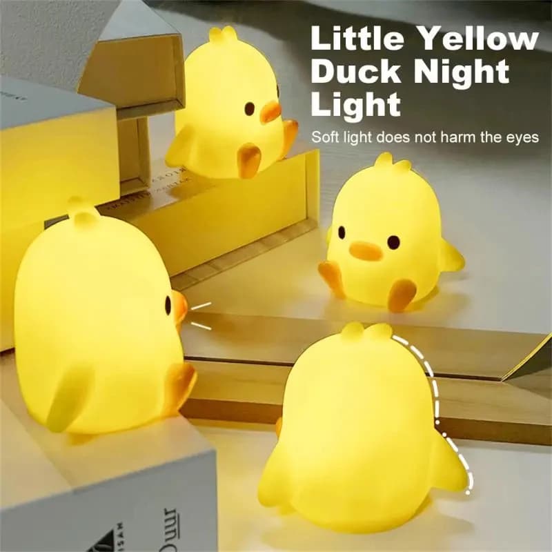 1-3pcs Yellow Duck Night Light Cartoon Creative Children's Gift Small Desk Lamp Soft Light Bedroom Atmosphere Bedlight - 5