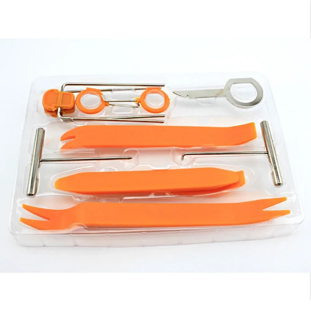 مجموعة أدوات إزالة تقليم داخلي للسيارة شريط بلاستيك لفتح لوحة الباب مشبك داخلي رافعة لفك صوت السيارة - 4