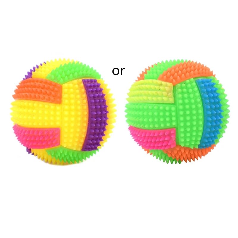 Dog Chew Toys for Small to Large Breed Dogs Squeak Glowing Balls Non-Toxic Rubber for Puppy Clean Teeth Relieve Boredom - 2