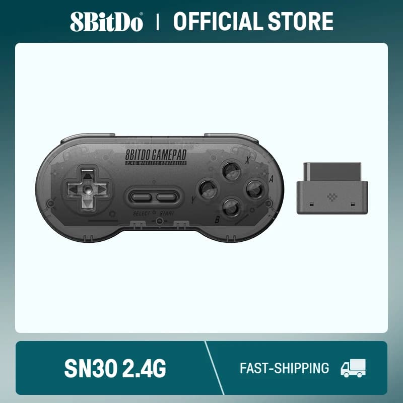 ذراع تحكم لاسلكي 8BitDo SN30 2.4G لأجهزة SNES/SFC الأصلية