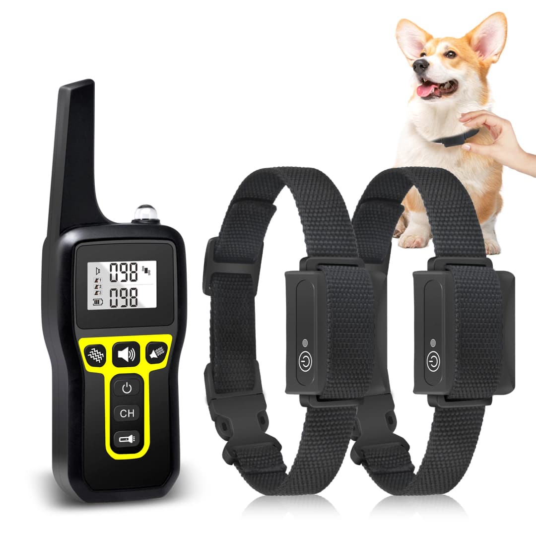 No Shock Vibration Dog Training Collar 1000M Remote Anti Bark Collar Rechargeable Waterproof  Vibration Collar for All Dogs