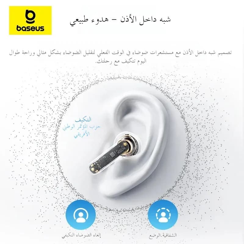سماعات أذن لاسلكية بيسوس باس BS1 NC -40dB تكيف في الوقت الفعلي ANC بلوتوث 6.0 سماعات أذن شبه مفتوحة LDAC صوت عالي الدقة 6 ميكروفون AI ENC - 2
