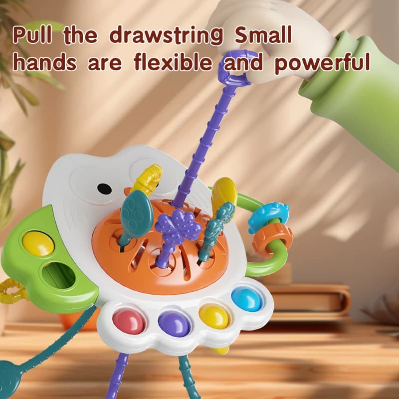 Montessori Sensory Development Baby Toys owl Pull String Finger Grasp Training Early Learning Education Toys For 10 Months+ Baby - 5