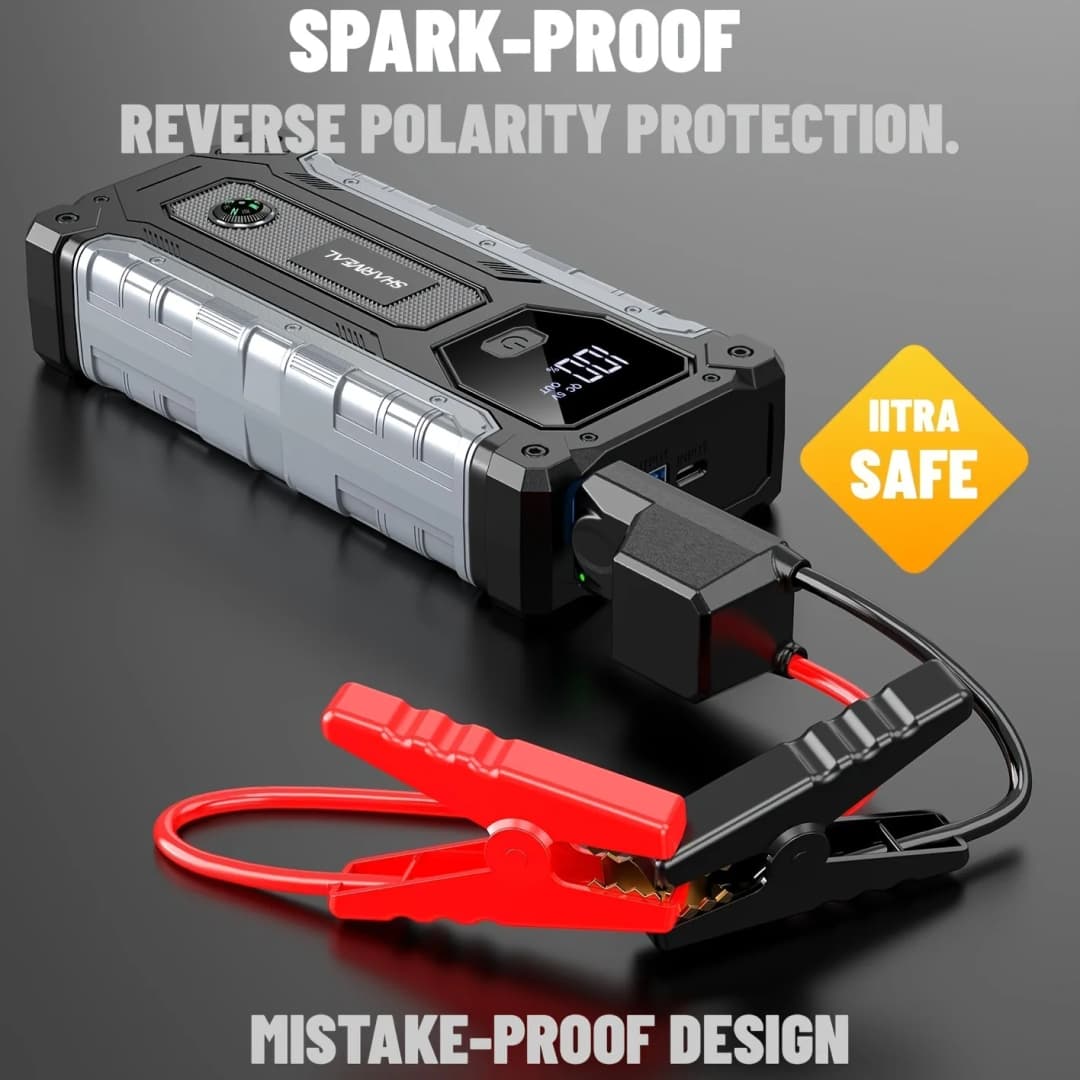 10000A Jump Starter Power Supply Emergency Battery Pack For Petrol Diesel Engines 12V Emergency Power Box With LED Lighting - 2