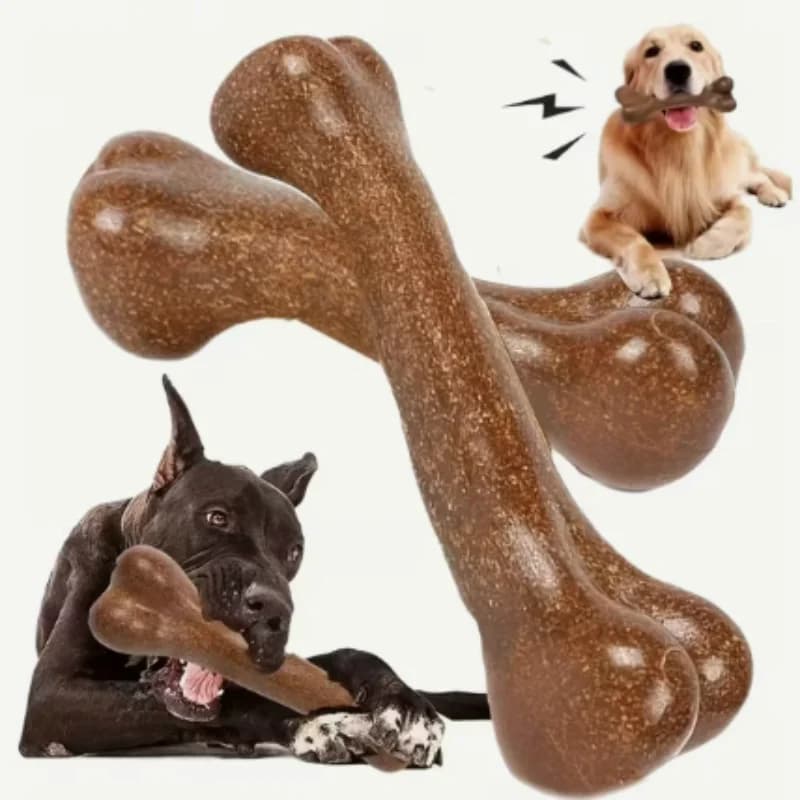 Natural Non-Toxic Indestructible Dog Bone Chew Toy Anti-Bite Puppy Teething Chew Toy for Small Medium Large Dogs Pet Chewbone