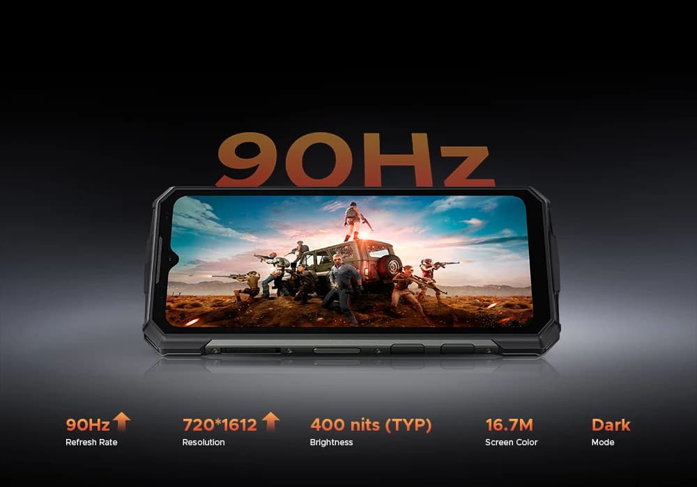 هاتف DOOGEE Fire 5 Ultra المتين مع معالج Helio G81 وإضاءة تخييم بطارية 13000mAh ذاكرة 32GB رام و256GB روم كاميرا 48MP AI شاشة 6.6 بوصة HD+ 90Hz - 5