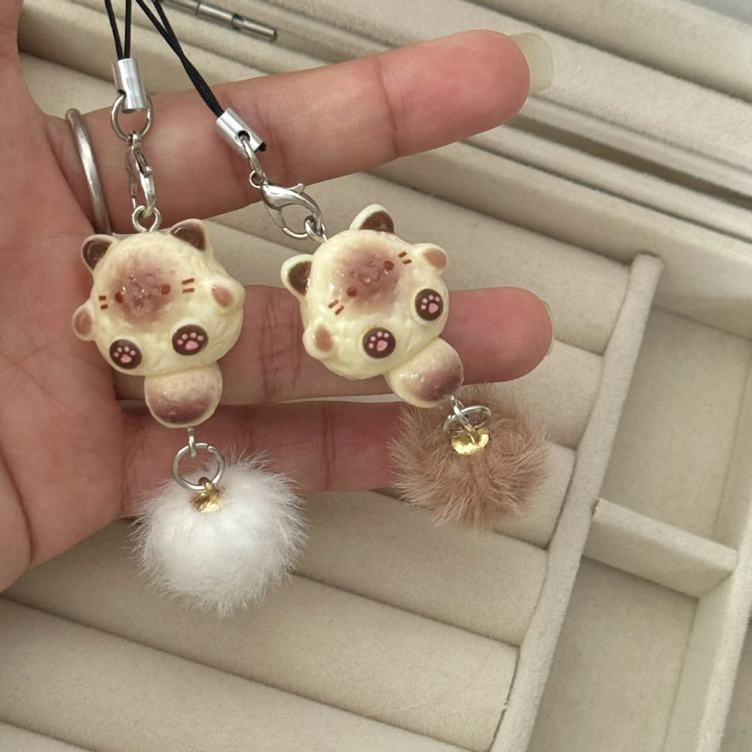 القط قلادة فتاة في سن المراهقة إكسسوارات السفر الكرتون مائة المفاتيح فتاة في سن المراهقة لطيف المفاتيح حقيبة طالب قلادة سحر - 5