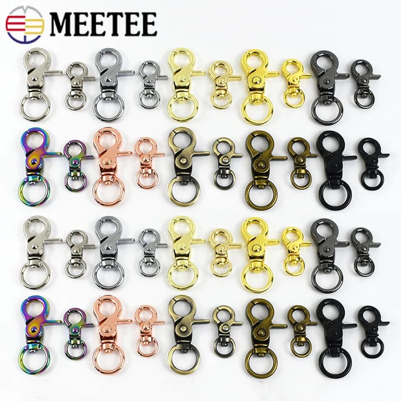 5-20Pcs 10/13mm Metal Keychain with Lobster Clasp for Bag Luggage Strap Swivel Hook Clip Pet Leash Carabiner Belt Accessories