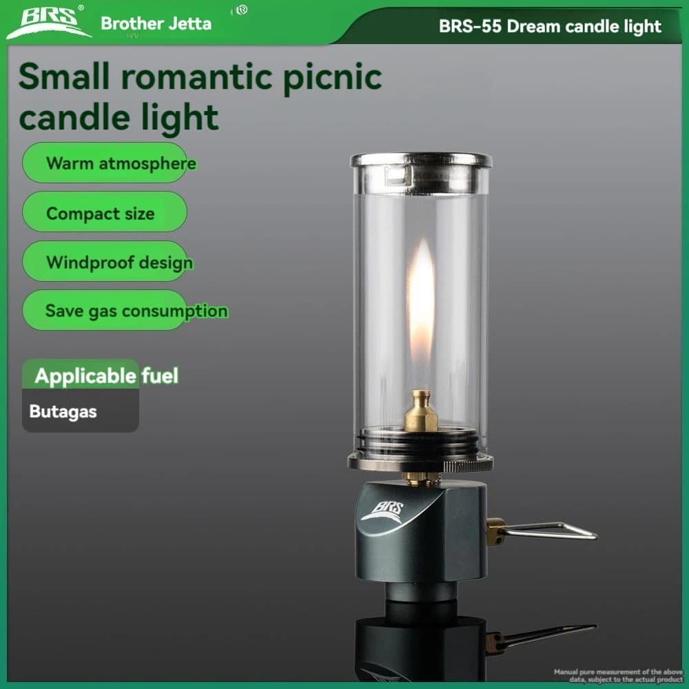 BRS-55 Dreamlike Candlelight Lamp Windproof Candle Light Gas Burner Stove Outdoor Camping Lights Tent Lighting Equipment - 2