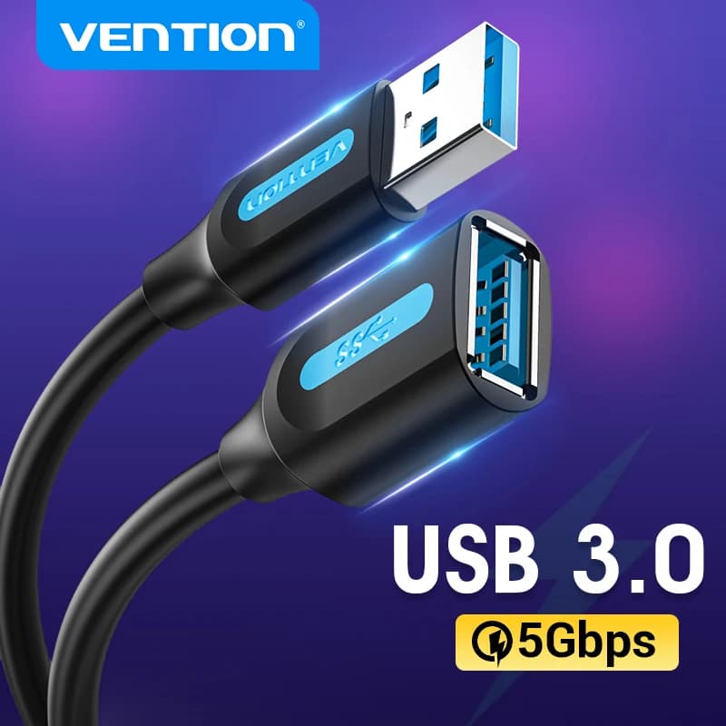 Vention كابل تمديد USB سلك بيانات للكمبيوتر والتلفزيون الذكي وXbox One SSD بسرعة عالية