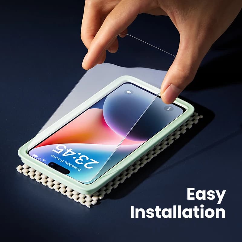 يوجرين 2 قطعة واقي شاشة لآيفون 17 16 15 14 13 12 برو ماكس زجاج مقوى لآيفون 16 بلس واقي شاشة 15 برو فيلم - 6