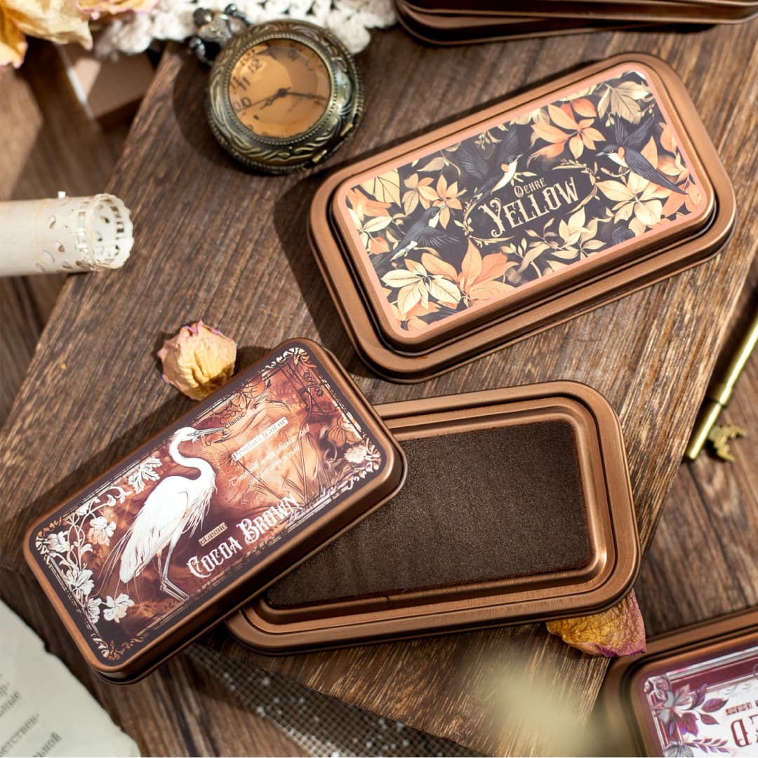 الحبر القوطي الرجعية DIY بها بنفسك الحرف سكرابوكينغ منصات الحبر المطاط خشبية Stamps ورقة Inkpads ورقة ديكور القرطاسية اللوازم المدرسية