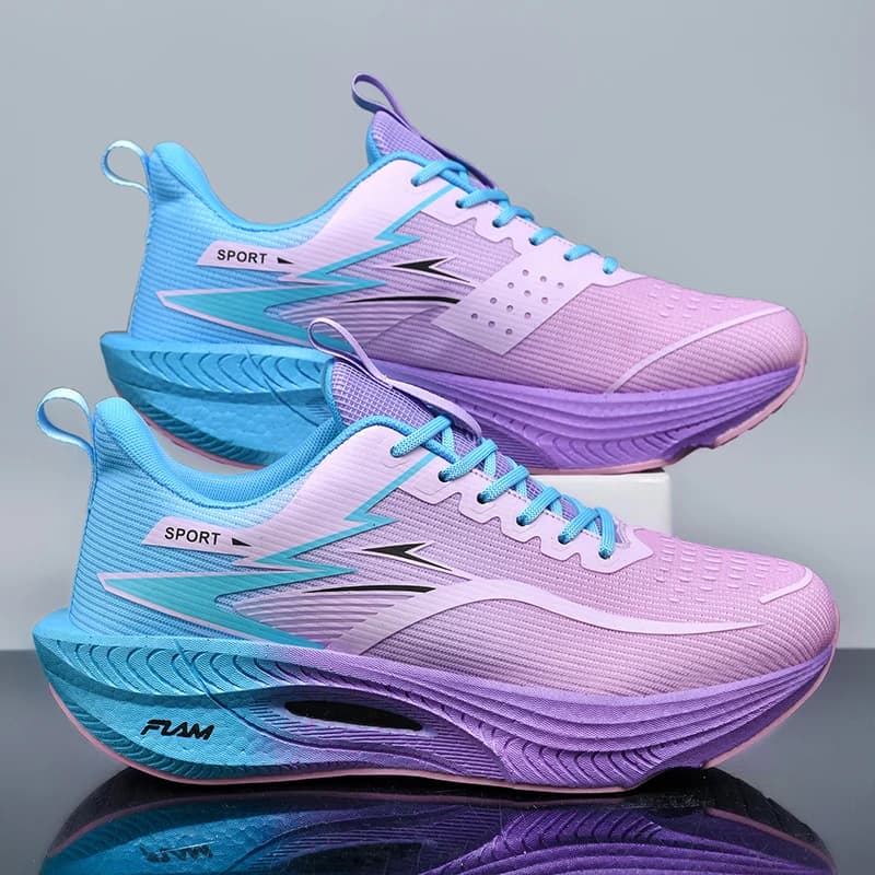 Marathon Men Sports Running Shoes Carbon Board Air Cushion Breathable Lightweight Women's Comfortable Athletic Nonskid Sneakers - 4