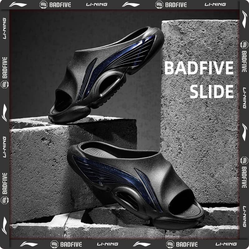 Li-Ning Men's BAD5 SLIDE Outdoor Slippers Lightweight Soft Cushion Anti-slip LiNing Basketball Sandals ABTW001