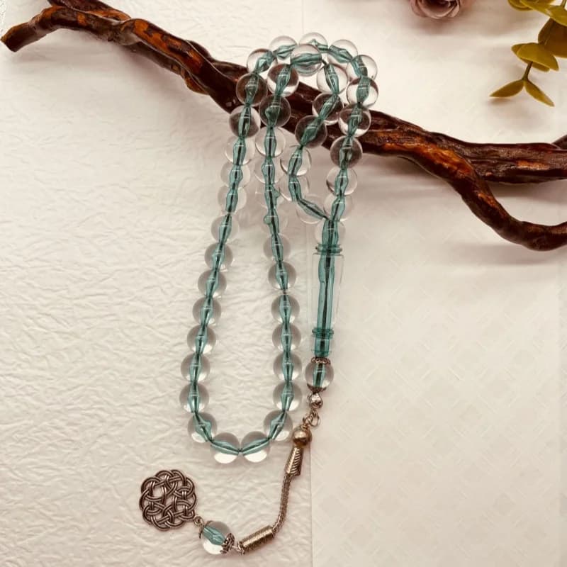 45pcs10mm transparent acrylic Arab Middle Eastern Rosary, Mouslin Tesbiha Prayer Bracelet - 3