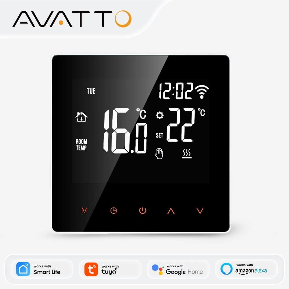 ترموستات تيا واي فاي تحكم في درجة حرارة تسخين أرضي لغلاية كهربائية/ماء/غاز منظم حرارة ذكي أليكسا وجوجل