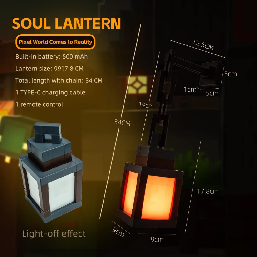 Pixel Style Night Light Portable Lantern Tabletop Ornament 16 Colors Lantern DIY Interior Decoration Festival Atmosphere Light - 5