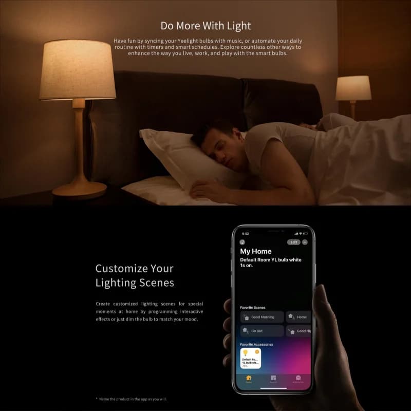 مصباح ييليت LED 1S E26/E27 إضاءة دافئة سطوع قابل للتعديل تحكم صوتي واي فاي إضاءة ذكية لهوم كيت منزل مي جوجل أليكسا - 3