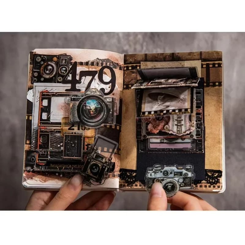 90 قطعة دفاتر مفضلة إطار زخرفي مواد ورقية كتيب مواد أوراق قهوة أوروبية لوح مخطوطات كولاج سكرابوك - 6