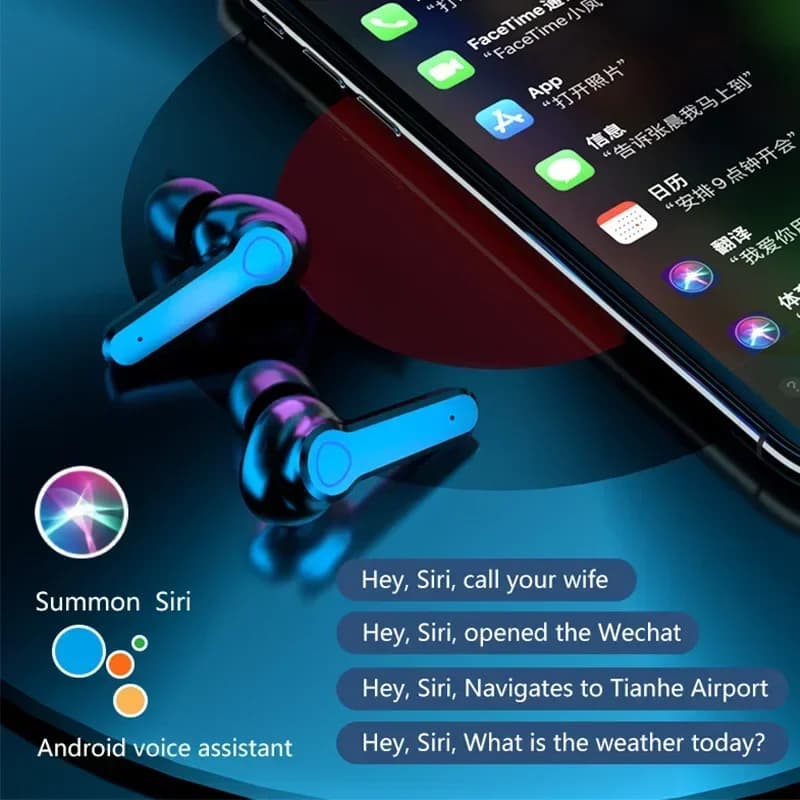 M19 headset TWS Earphone Intelligente Touch Control Wireless Bluetooth-compatible Headphones Waterproof LED Display With Mic - 2