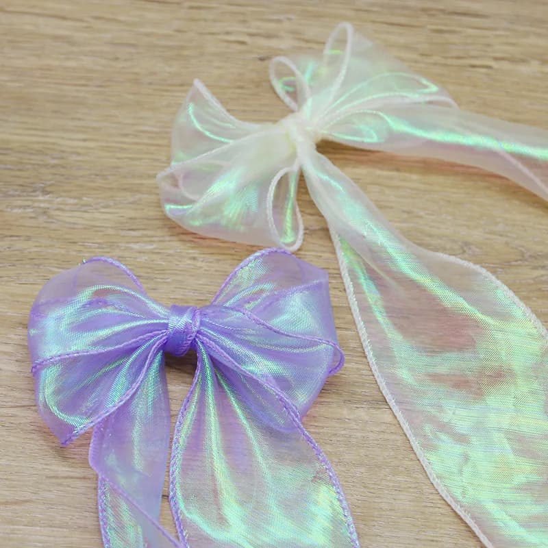 (10 Yards/pack) 60mm Colorful Fish Tail Yarn Organza Ribbon Packaging Gift Box Lolita Hair Accessories Lamp Home Decoration DIY - 4