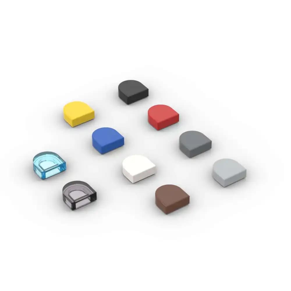 MOC 10 قطع 24246 دائري 1x1 نصف دائرة مجموعة مكعبات البناء إطارات مكعبات ممتدة لعبة جسيمات تعليمية هدايا عيد ميلاد الأطفال