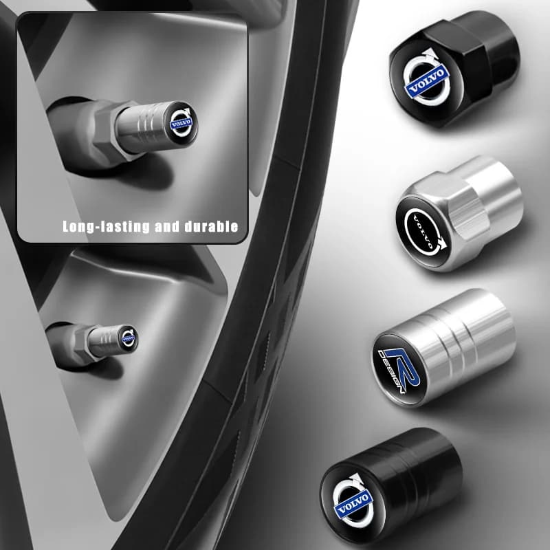 4 قطع أغطية صمامات إطارات سيارة من سبائك الألمنيوم لفولفو XC90 V90 V60 XC60 V40 S80 S60 S90 C40 XC40 V70 XC70 C30 C70