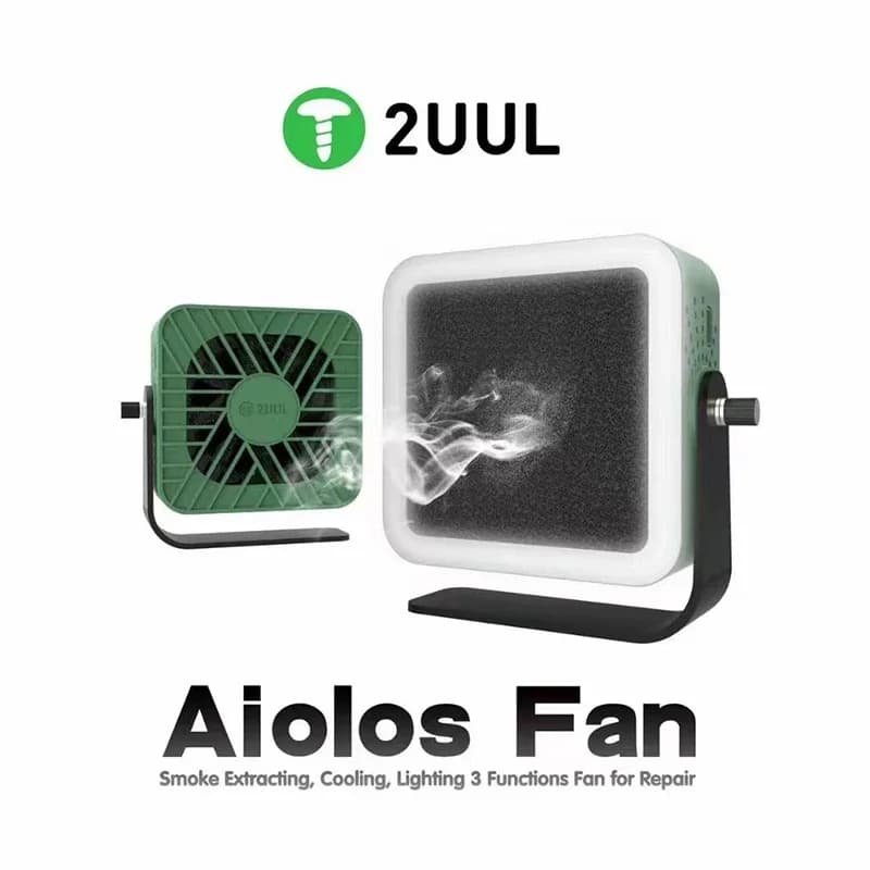 2UUL Aiolos Smoke Extracting Fan with Lighting Function for Mobile Phone Maintenance Motherboard Welding Repair Cooling Fan - 2