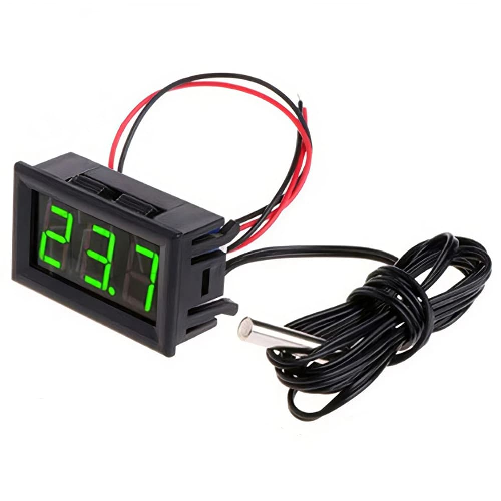 DC 5-12V LED Digital Thermometer Car Temperature Monitoring Panel Meter Monitor Temp Sensor Meter with Temperature Probe - 2