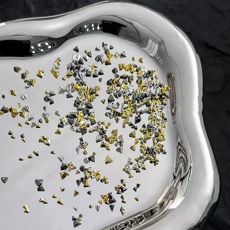 100Pcs Punk Rivet Nail Charms Cone Mixed Sized Nail Art Studs Stylish Alloy Spike 3D DIY Nails Decor - 3